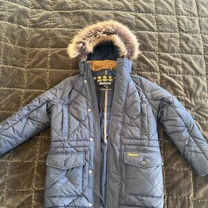 Barbour boy's quilted coat (M) - navy
